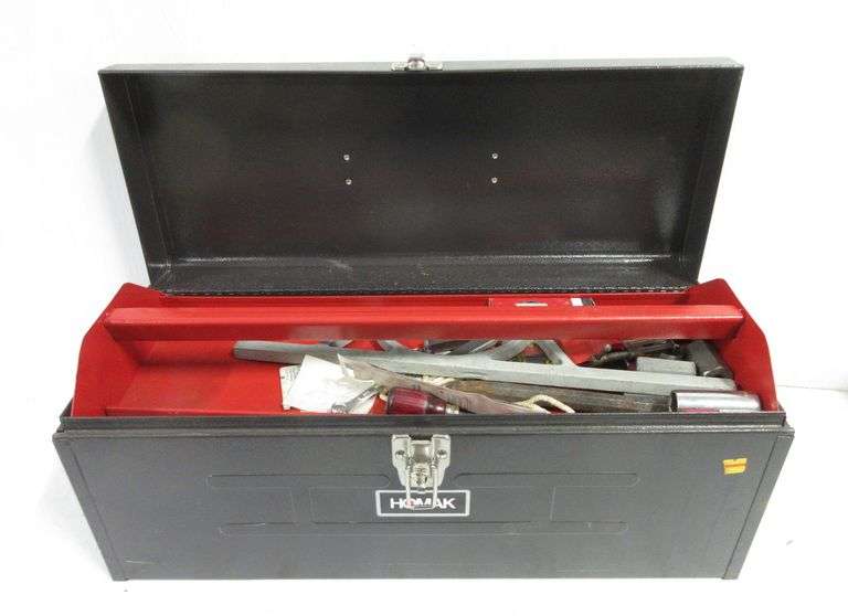 Small engine tools in box, includes Torque wrench, ring compressor