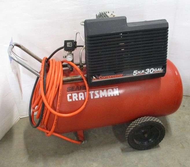 Three-Gallon 5HP Craftsman air compressor with owners manual - Albrecht ...