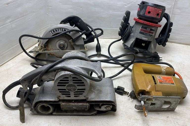 Craftsman 5 1/2" circular saw, 3/4 HP Craftsman router, Sears 1 HP 3