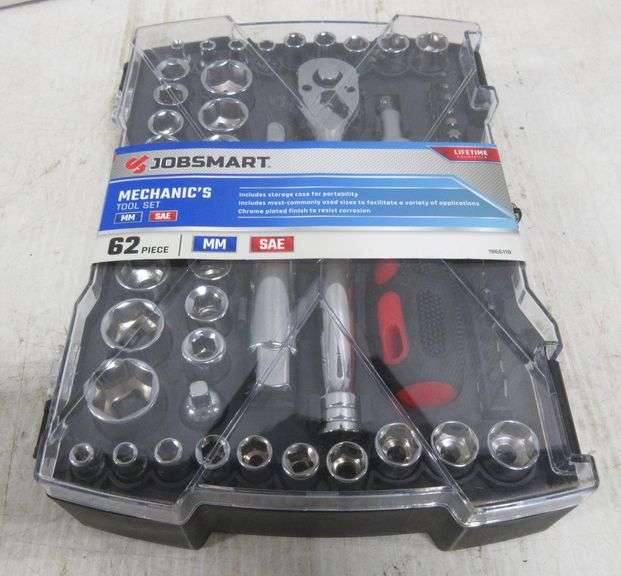 Jobsmart, Mechanics 62piece tool set, mm and SAE, new Albrecht