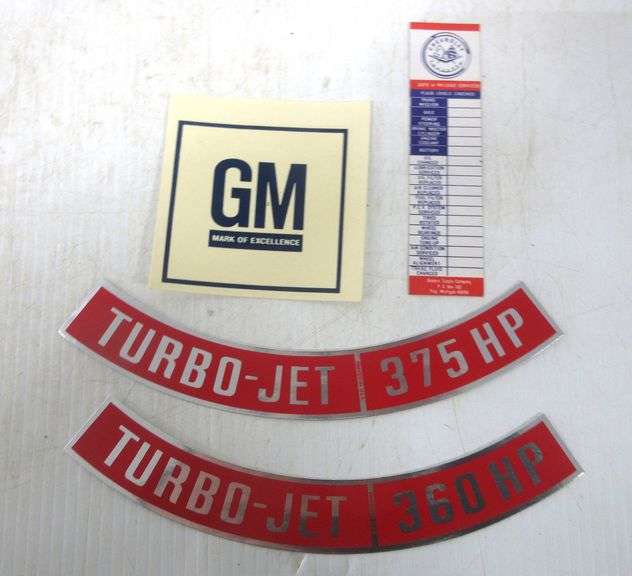 Set of 1957 Corvette, "Fuel Injection," emblems; 1965 Corvette, "Fuel