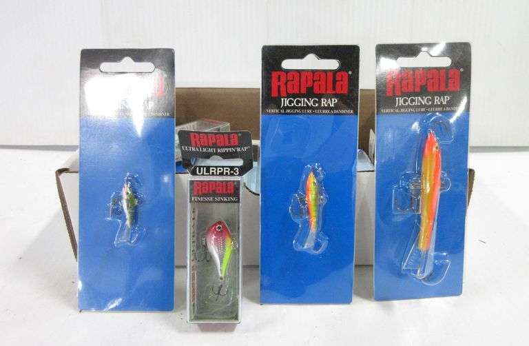 (17) Rapala ice fishing items, includes 4 Jigging Shad, 4 Slab, 4