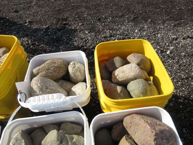 (9) Buckets of rocks Albrecht Auction Service