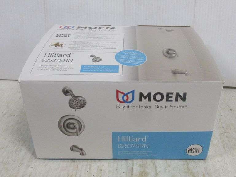 Spot resistant Moen faucet shower head combo, new Albrecht Auction