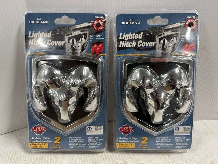 (2) Dodge Ram lighted hitch cover, new Albrecht Auction Service
