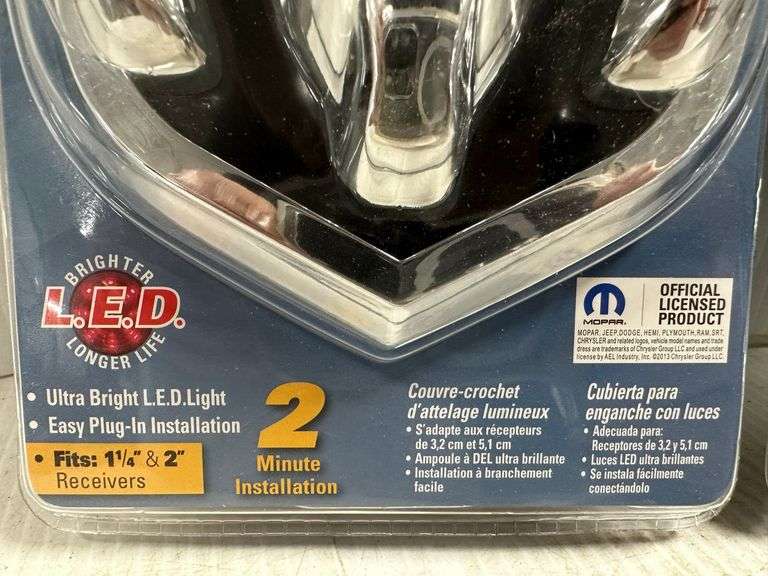 (2) Dodge Ram lighted hitch cover, new Albrecht Auction Service