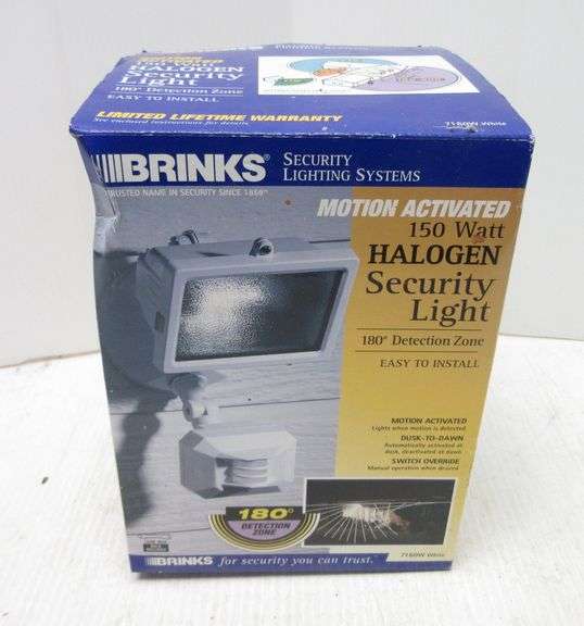 Brinks motion activated halogen security light, 150W, NIB Albrecht
