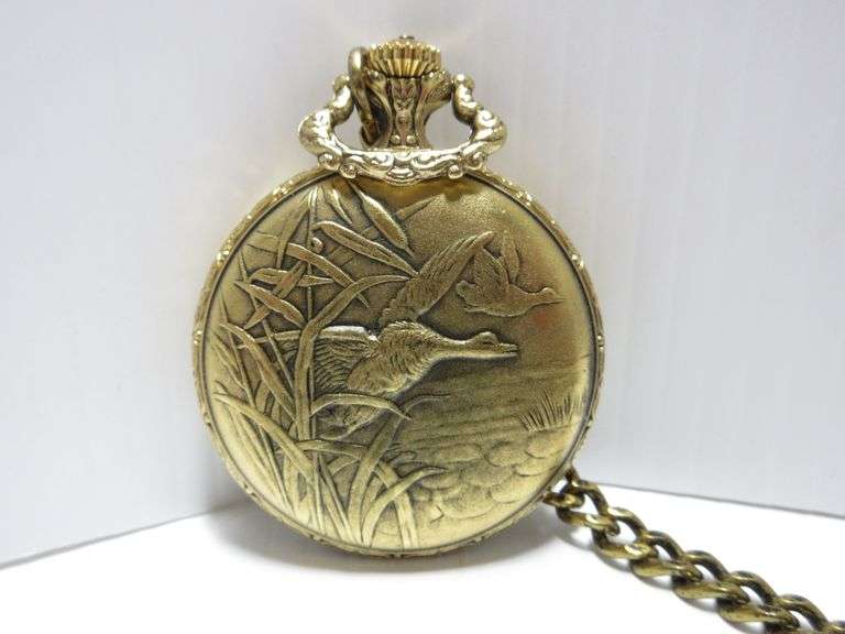 Pencron pocket watch with knife in box, 3 1/4"L closed, works fine