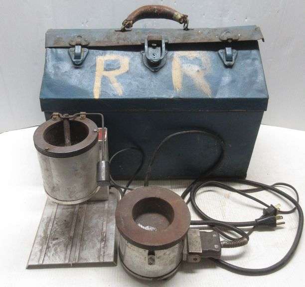 (2) Electric lead melting pots, 1 "Waage" melting pot, 5 1/4"Dia x 4 3