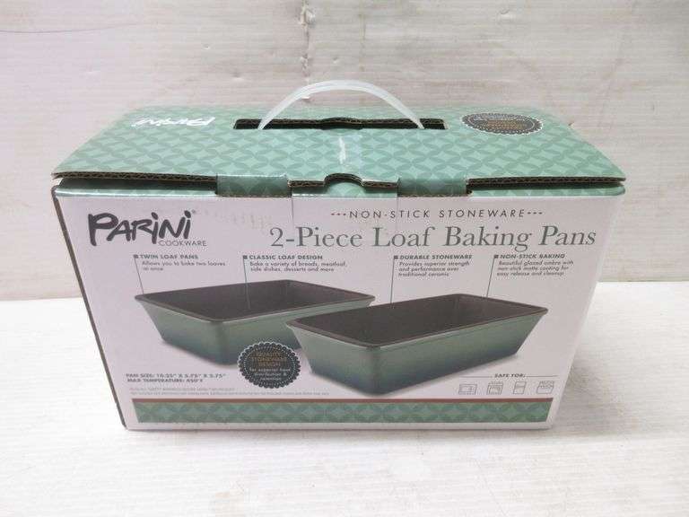 Twopiece loaf baking pans, nonstick stoneware by Parini, Pan size 10