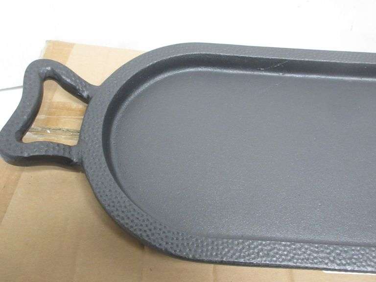 Paula Deen hammered cast iron double griddle, no. K12000, box 23"L
