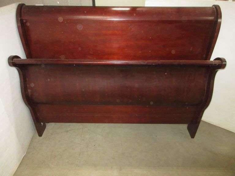 Wood queen size sleigh bed headboard and footboard, headboard 63" x 48