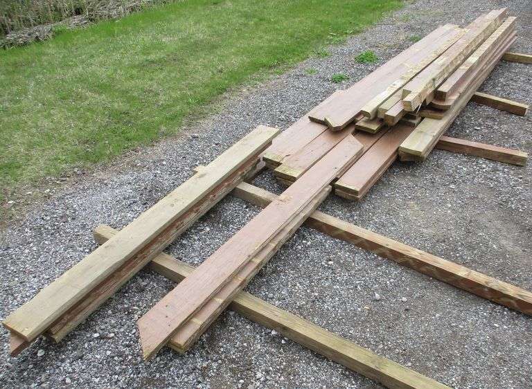Older treated deck boards, 2x8 boards and 4x4 posts Albrecht Auction