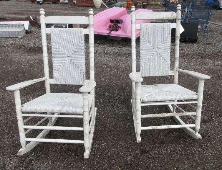 (2) Cracker Barrel rocking chairs, 26 1/2" x 20" x 19 1/2" to seat