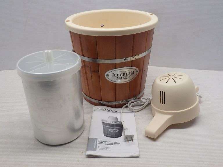 Old fashioned style ice cream maker, includes manual, 16"H, new, never