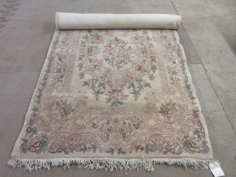 Royal Palace handmade rug, 100 wool, 5' x 8', antique ivory Albrecht