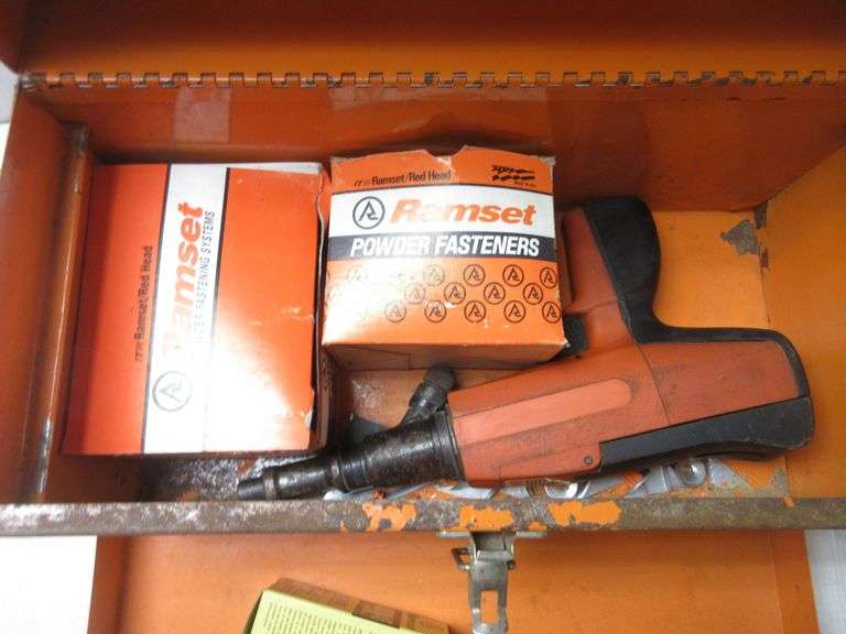 Ramset powder actuated nail gun kit, uses .22 caliber blanks to drive