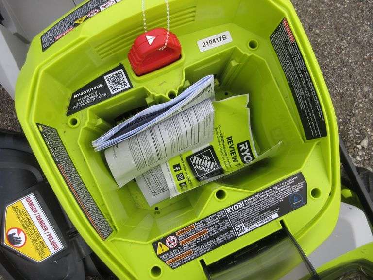 RYOBI battery operated lawn mower, does not include the batteries, like