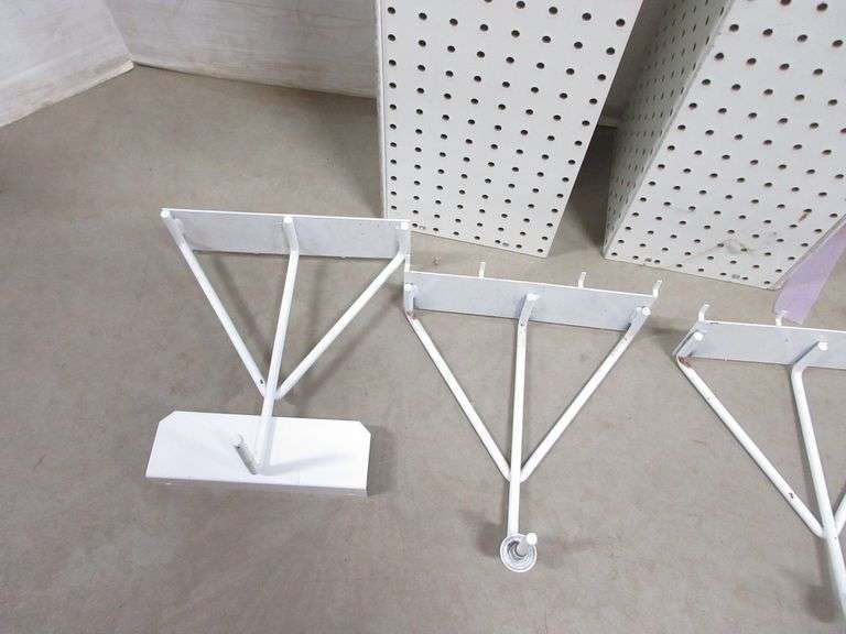 (2) Retail pegboard spinning fixture displays, foursided, brackets