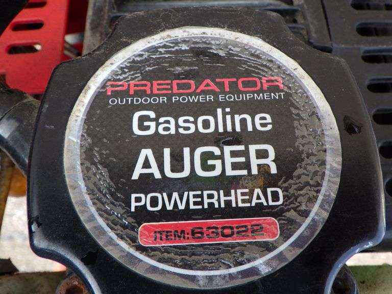 Predator auger gas post hole digger, broken shaft, runs, was used for dirt Albrecht Auction