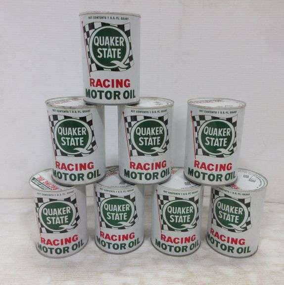 (8) Quaker State Racing Motor Oil Cans Albrecht Auction Service