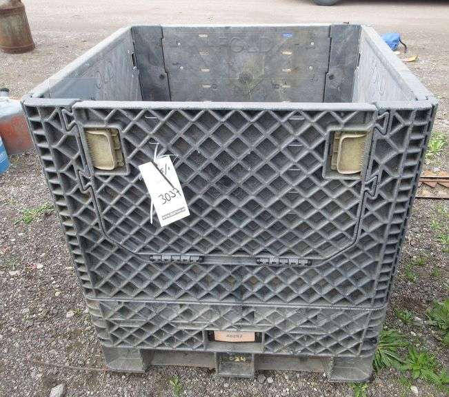 RoPak Heavy Duty Collapsible Bulk Bin, 30" x 32" x 32"H, fold down