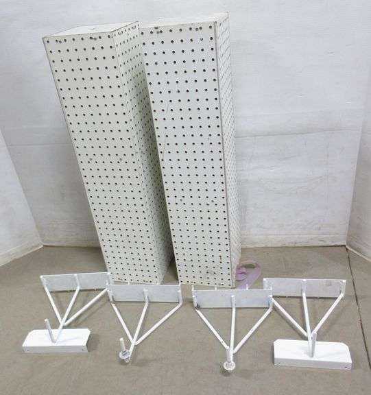 (2) Retail pegboard spinning fixture displays, foursided, brackets
