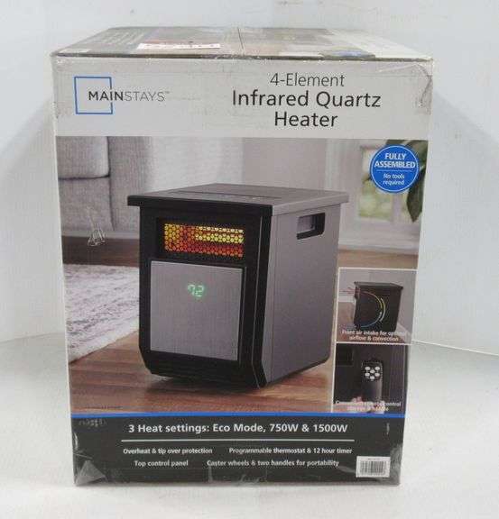 Mainstays four element infrared quartz heater, NIB Albrecht Auction
