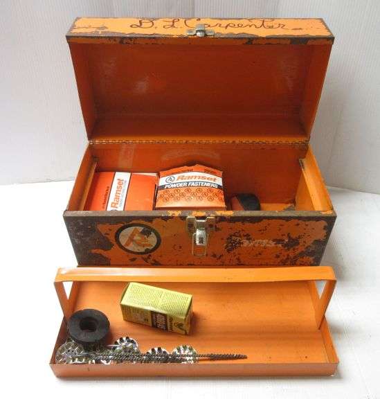 Ramset powder actuated nail gun kit, uses .22 caliber blanks to drive