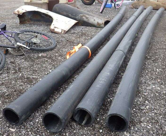 (4) HDPE Black gas distribution pipe, 20'L, many possible uses, OD 6.
