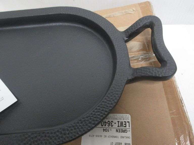 Paula Deen hammered cast iron double griddle, no. K12000, box 23"L