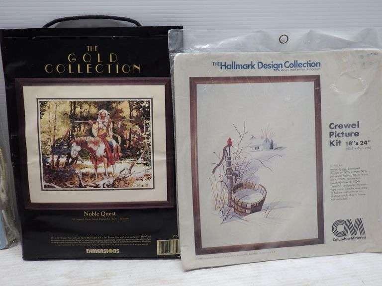 (7) Quality craft kit projects, includes Various sized counted cross