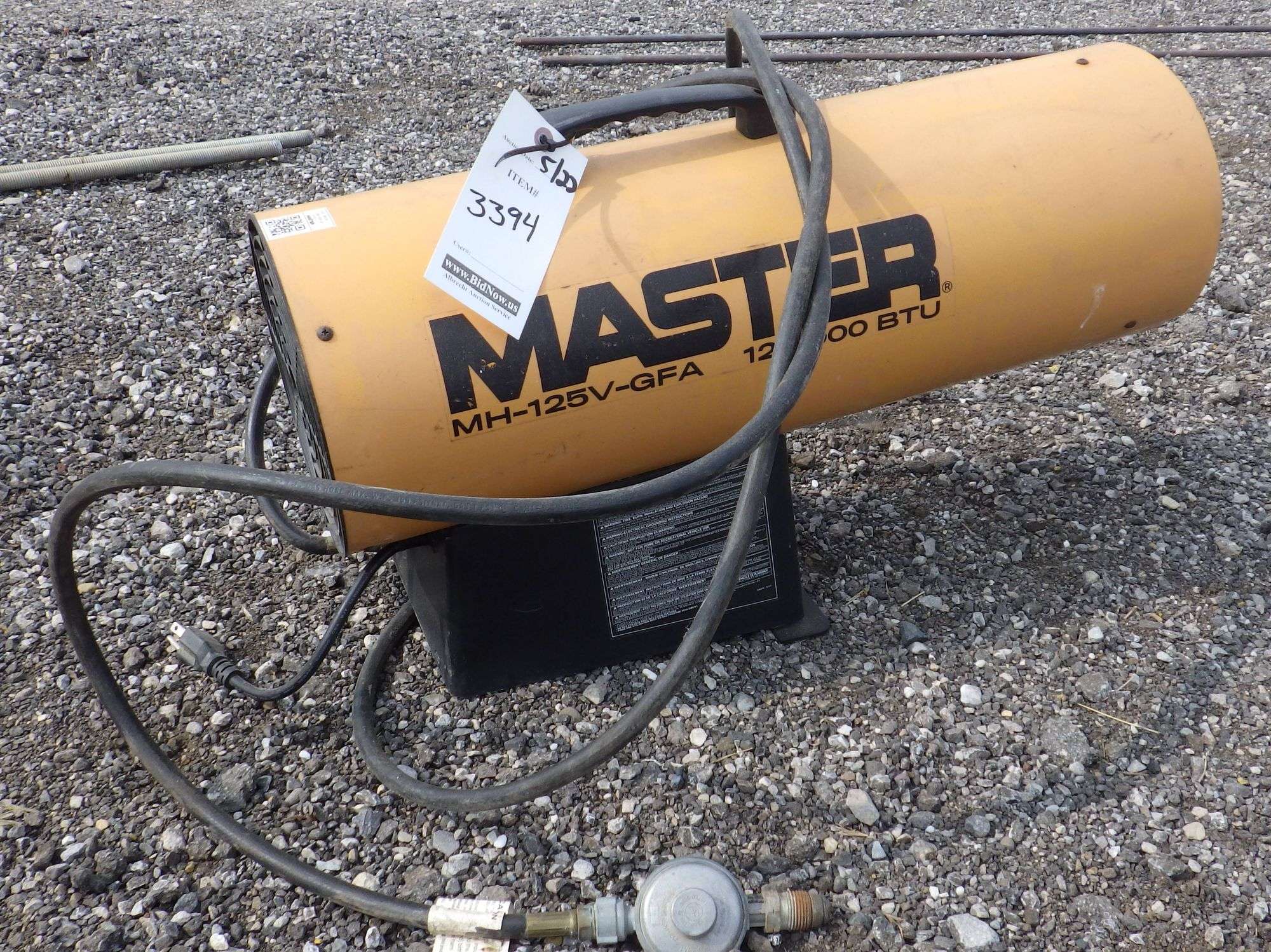 Master 125,000 BTU heater, propane with electric blower, as is - Albrecht  Auction Service
