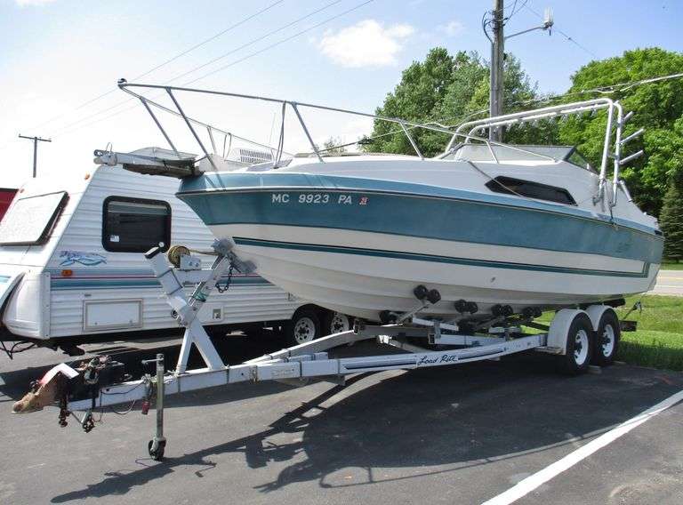 1991 Glassport boat and trailer, 24'2"L, HIN WMQ24019B191, the boat