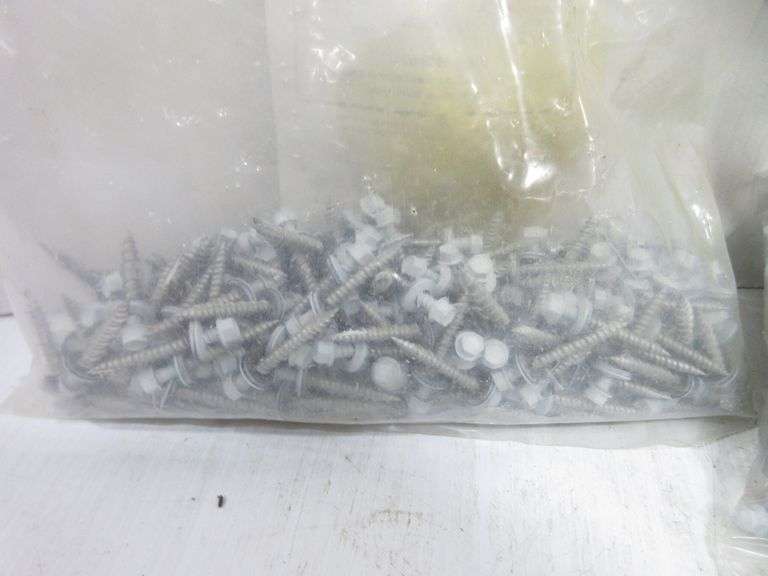 Pole barn tin screws, 1 1/2" bright white self tapping screws, 6 lbs