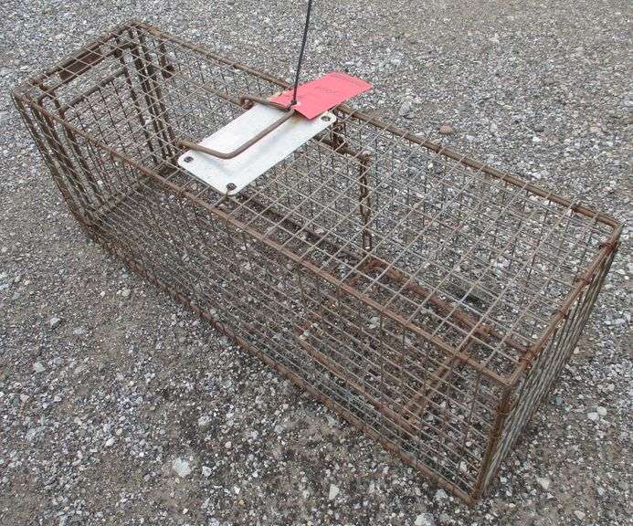 Live trap, racoon and opossum size, No. 30, 30" x 9" x 11", very good