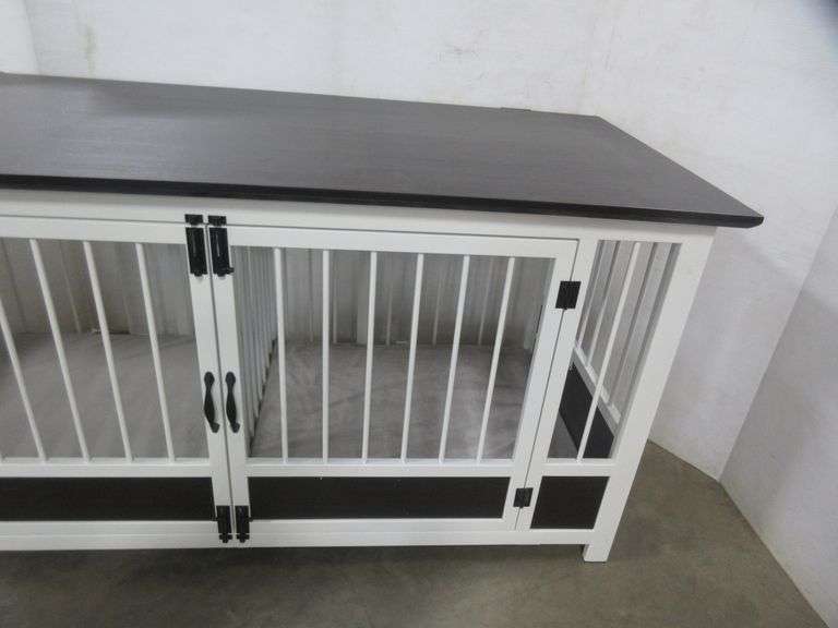 Frisco "Roma" dog crate credenza, matte espresso, made out of metal and