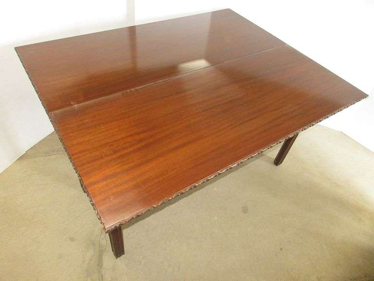 Kittinger Furniture of Buffalo, NY table with foldout top, ornate