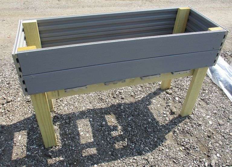 Raised garden bed box, new, made from 1" thick trex deck boards on the