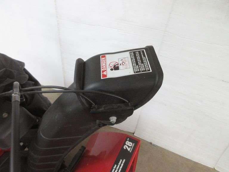 Troy bilt snowblower with wind breaker cap, electric start 28", has