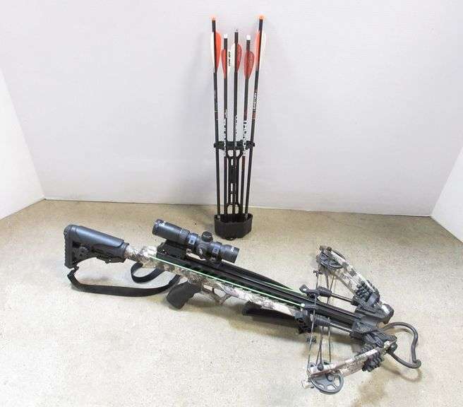 PSE Fang HD Crossbow with (5) Arrows, Quiver, and Illuminated Scope Albrecht Auction Service