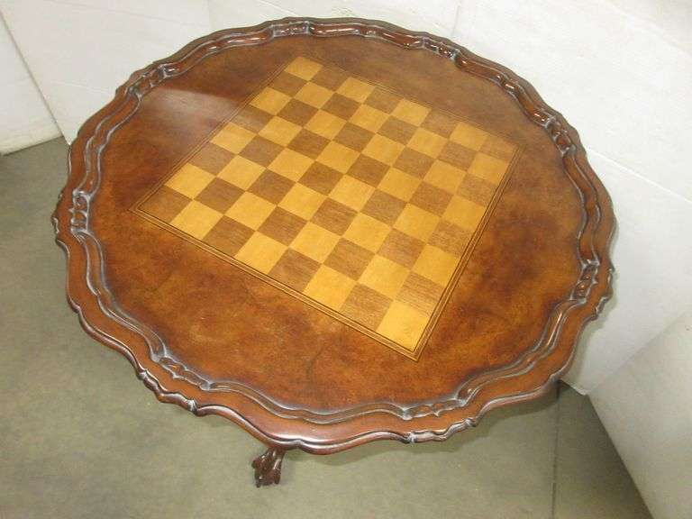 Folding game table, Top 30"Dia x 32"H Albrecht Auction Service