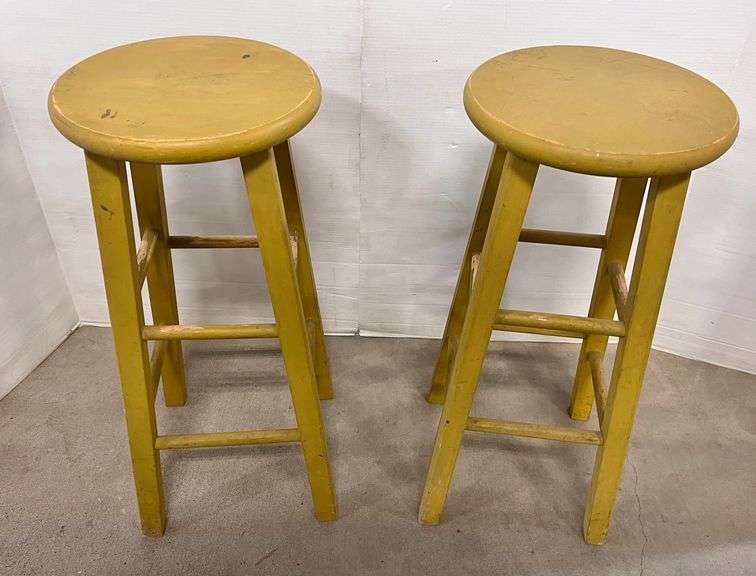 (2) Barstool chairs, 29 1/2"H, yellow in color, good Albrecht Auction