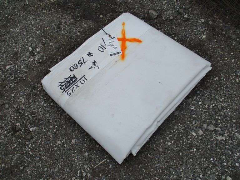 Billboard tarp, 10' x 25', heavy duty weatherproof covering, good, used