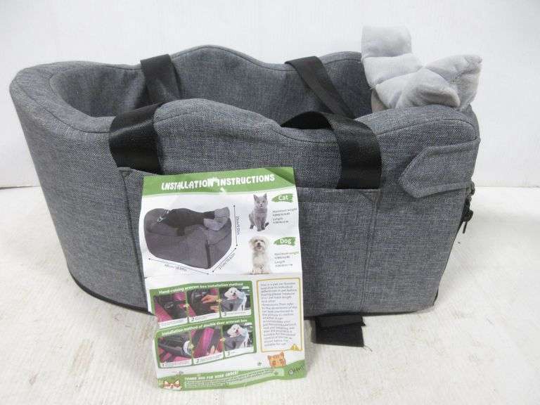 Dog or cat armrest vehicle travel seat carrier with safety tethers