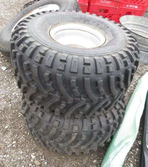 (2) Quad tires and rims, 22 x 11 x 8, good Albrecht Auction Service