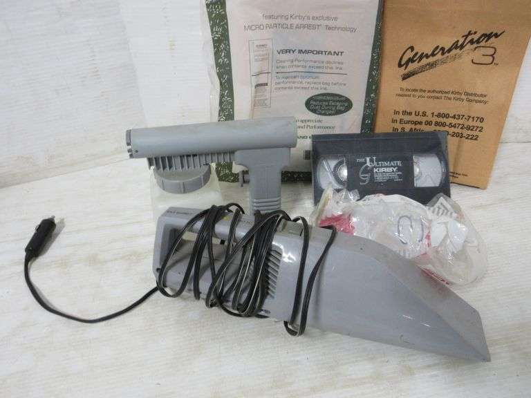 (8) Generation 3 Kirby filter bags, belt, spot shampoo sprayer