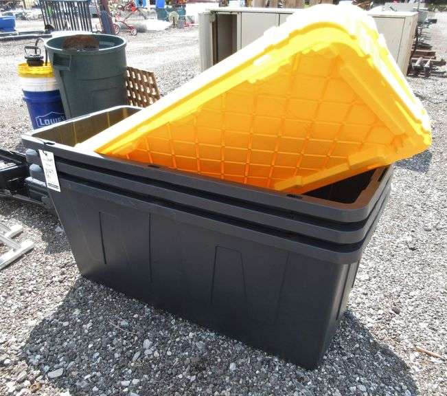 (3) HDX big storage bins and lid, 44"W x 20"D x 19"H Albrecht Auction