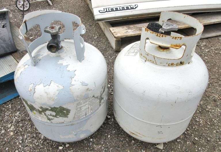 (2) 20 lb. Propane tanks, used Albrecht Auction Service