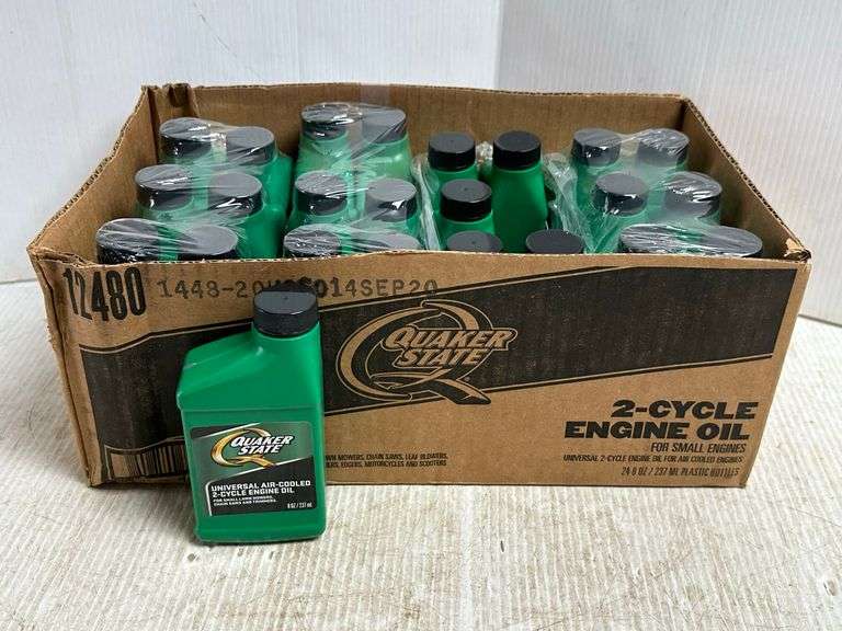 (24) 8 oz. Quaker State 2cycle engine oil, new Albrecht Auction Service